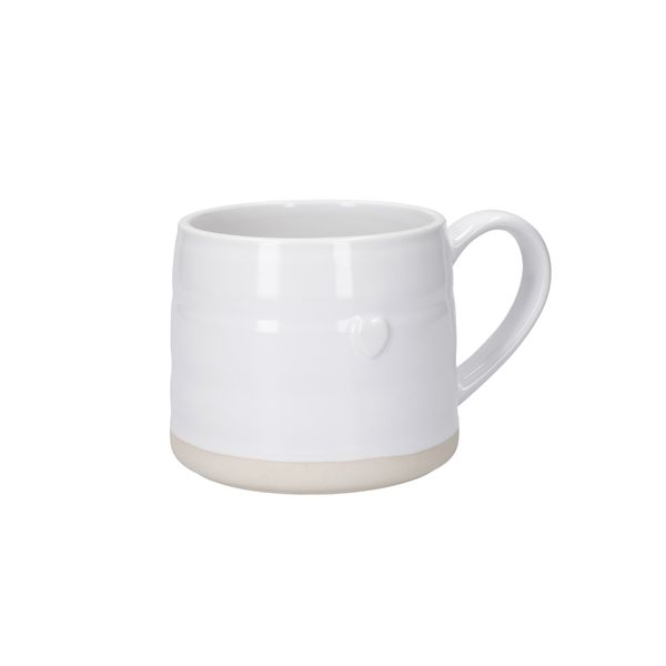 Mikasa Farmhouse 'Love You' Stoneware Mugs, Set of 2, 380ml, White