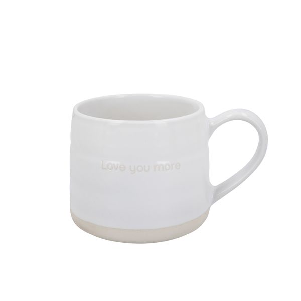 Mikasa Farmhouse 'Love You' Stoneware Mugs, Set of 2, 380ml, White