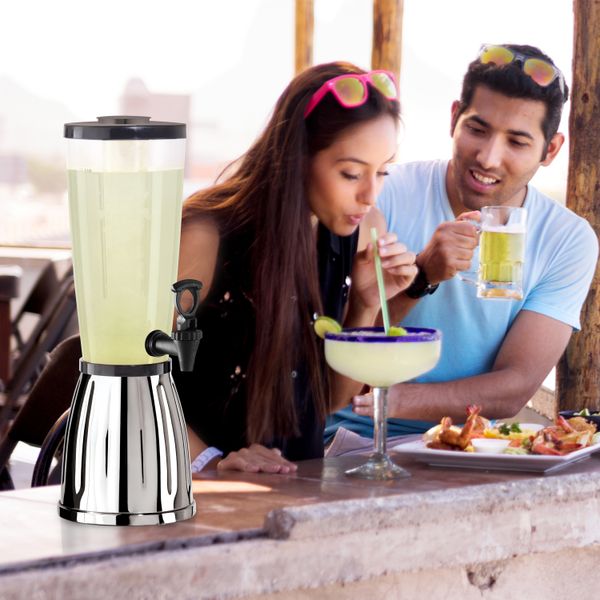 Oggi Beverage Dispenser with Ice Tube & EZ Pour Spigot 2.839 Litre