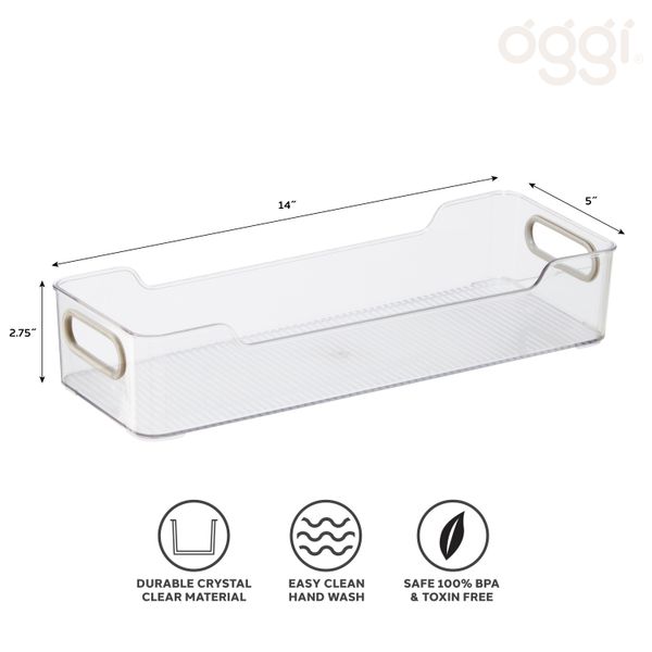 Oggi Cabinet/Storage Bin with Soft Grip Handles (36x13x7cm)