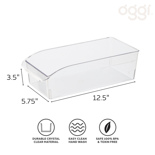 Oggi Fridge/Pantry Storage Bin with Finger Grip Handle (30x14.5x9cm)