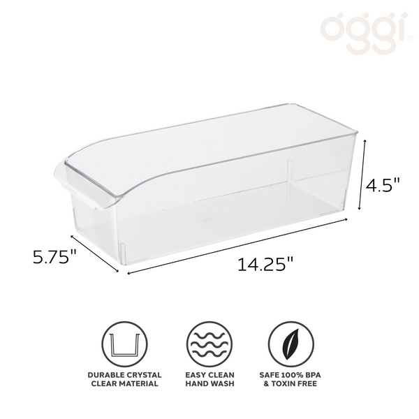Oggi Fridge/Pantry Storage Bin with Finger Grip Handle (36x14.5x11cm)
