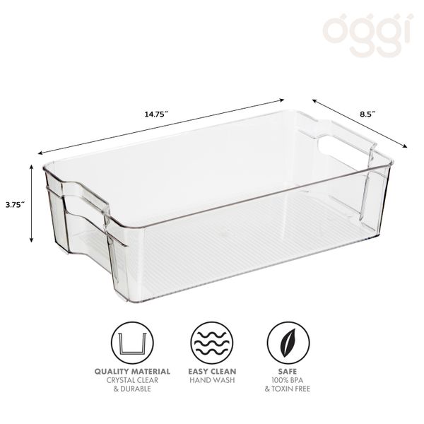 Oggi Stackable Storage Bin with Handles (37x21.5x9.5cm)