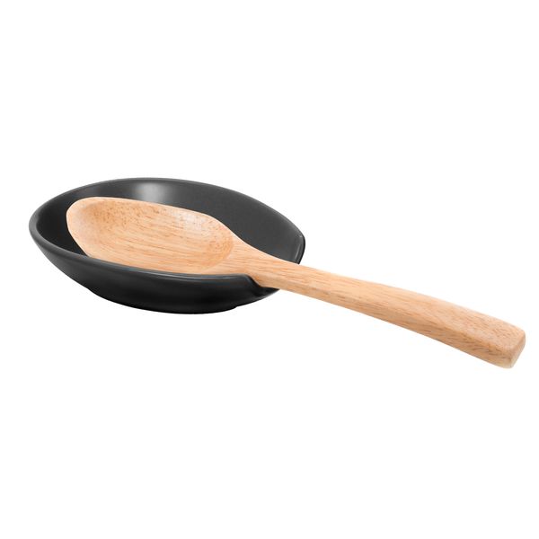 Oggi "Spooner" Ceramic Spoon Rest - Black