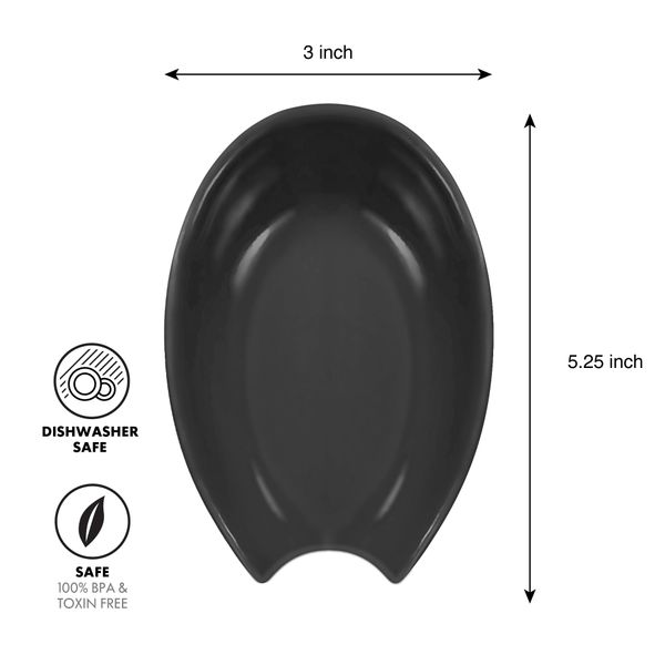 Oggi "Spooner" Ceramic Spoon Rest - Black