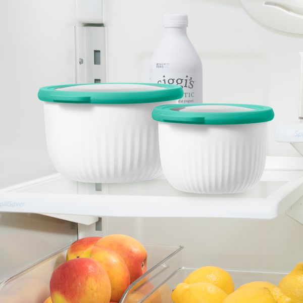 Oggi Prep & Serve Bowl with Lid - 1.325L - White