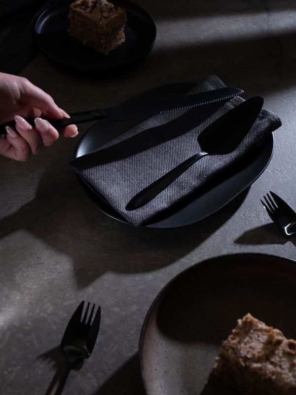 Splayd Cake Knife & Cake Server Set/2 - Black