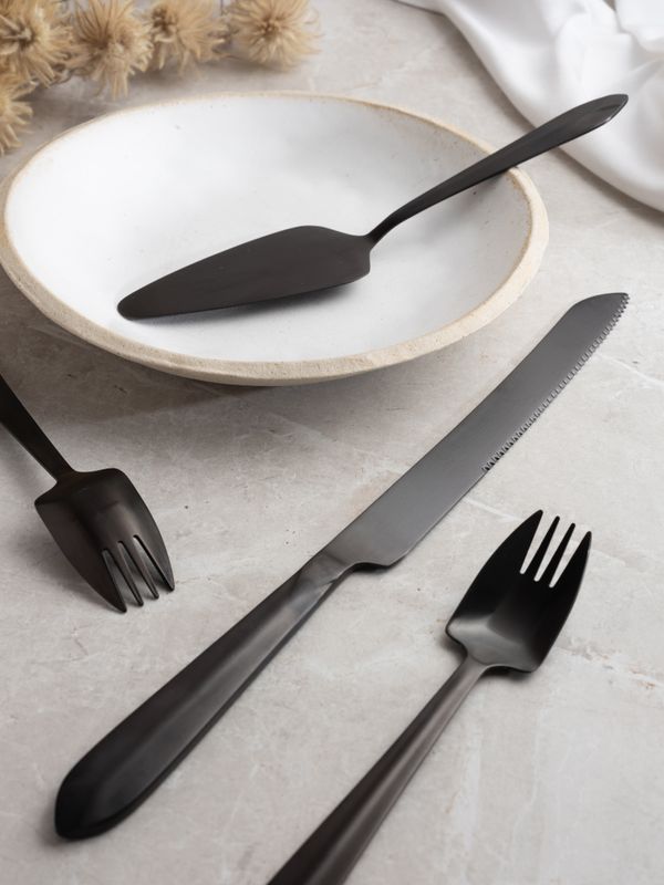 Splayd Cake Server & Splayd Set/5 - Black