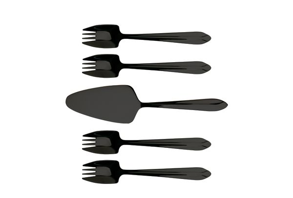 Splayd Cake Server & Splayd Set/5 - Black