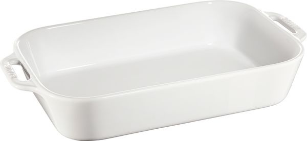 Staub Ceramic Gratin Rectangular 34 x 24cm White