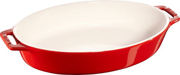 Staub Ceramic Oval Roasting Dish 29cm Cherry