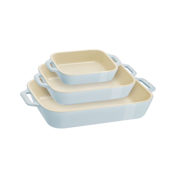 Staub Ceramic Oven Dish 3pc Set - Blue